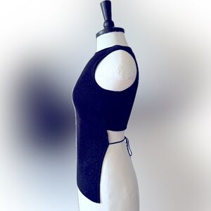 Urchin by Mark Eisen RIP Black Metallic Semi Backless Top